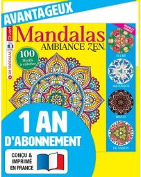 Abonnement 1 AN à Coloriage Mandalas Zen