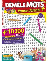Démêle Mots Pause Détente 25 - Avec un cahier spécial "Coutume et folklore"