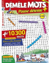 Démêle Mots Pause Détente 20 - Avec un cahier spécial Fêtes de fin d'année