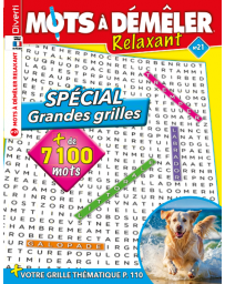 Mots à démêler Relaxant 21 - Spécial grandes grilles - Plus de 7100 mots à retrouver