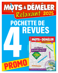 Pack Mots à Démêler Relaxant 2025 - 4 revues Grandes grilles