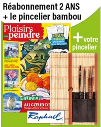 Réabonnement Plaisirs de Peindre (8 numéros) + le pincelier en bambou
