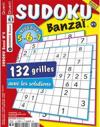 Sudoku Banzaï n°8 - Niveaux 5-6-7 - Solutions incluses