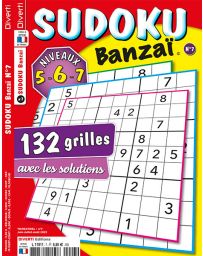 Sudoku Banzaï n°8 - Niveaux 5-6-7 - Solutions incluses