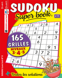 SUDOKU Super book 11 - 165 GRILLES - Niveaux 3-4-5