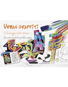 Urban graffiti - 36 cartes postales prédécoupées à colorier