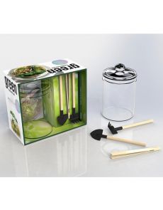 Coffret Terrarium DIY - Avec 1 terrarium en verre + 3 outils + 1 guide explicatif Coffret Terrarium DIY - Avec 1 terrarium en verre + 3 outils + 1 guide explicatif