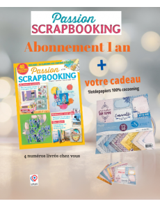 Abonnement Passion Scrapbooking + lot de papier 100% cocooning