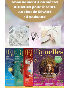 Abonnement au magazine Rituelles + pendule de quartz rose et planche divinatoire Abonnement au magazine Rituelles + pendule de quartz rose et planche divinatoire