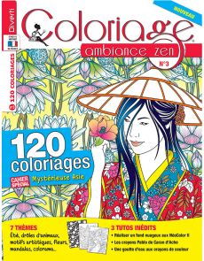 Coloriage ambiance zen n°3 - Cahier spéciale mystérieuse Asie
