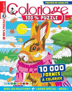 Coloriage 100% Puzzle 12 - Avec un cahier spécial Neige