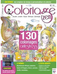 Coloriage Zen numéro 14 - Doodle, LineArt, Kawai, Ethnique, Zentangle
