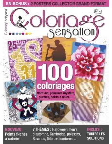 Coloriage Sensation n°4 - 100 coloriages Word Art, peintures mystère, puzzles, points à relier