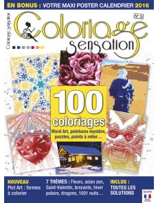 Coloriage Sensation n°5 - 100 coloriages Word Art, peintures mystère, puzzles, points à relier