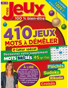 Mes Jeux 100 % Bien-Être 11 - 410 jeux - Mots fléchés, Sudoku, Rikudo, croisés, enchainés....