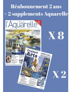 Réabonnement 2 ANS l'Art de l'Aquarelle + 2 suppléments éditoriaux Aquarelle