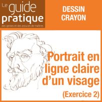 Exercice 2 : un portrait en ligne claire d'un visage, crayons - Guide Pratique Numérique
