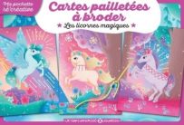 Cartes pailletées à broder - Les licornes magiques - Vayounette