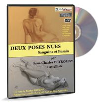 Deux poses nues sanguine et fusain par Jean-Charles Peyrouny - DVD