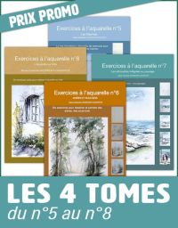 Exercices à l'aquarelle - 4 tomes (du n°5 au n°8) - Marie-Charlotte Chauffeté