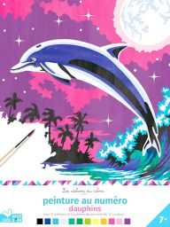 Peinture au numéro Dauphins - Cahier avec palettes et pinceau 9782017177593