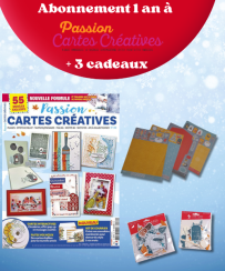 En souscrivant à cet abonnement, vous recevrez les 4 prochains numéros du magazine Passion Cartes Créatives + 16 pages de papiers créatifs + 20 embellissements en carton épais + 45 sujets cartonnés - Abonnement sur Divertistore