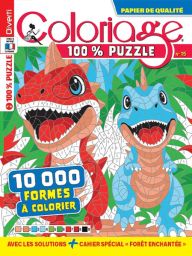 Coloriage 100% Puzzle 15 - Avec un cahier spécial Forêt enchantée