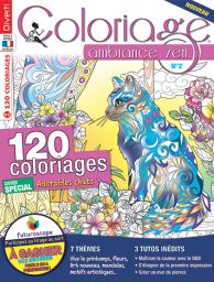 Coloriage ambiance Zen 2 - Cahier spécial Adorables chats - Achat magazines Diverti Editions