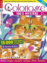 60 Coloriages mystères à révéler au gré de vos crayons de couleurs dans ce nouveau numéro de Coloriage 100% Mystère - Achat magazine sur Divertistore