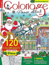 Coloriage Pause Détente n°11 - Revue de Diverti Editions avec 7 thèmes à colorier