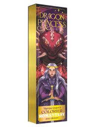 Marque-page à colorier Romantasy “Dragon Princess” : une illustration féerique mêlant princesse et dragon, à personnaliser pour accompagner vos lectures avec créativité et magie.