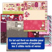 Lot de 16 pages d'étiquettes Papiers Créatifs - Thème Carnaval, Saint-Valentin, Stockholm