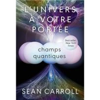 Couverture du livre L’univers à votre portée Champs quantiques de Sean Carroll avec illustration abstraite colorée représentant des flux d’énergie et particules quantiques.