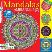 Exprimez votre talent pour colorier tous les mandalas de ce nouveau numéro de Mandalas Ambiance Zen de Diverti Editions
