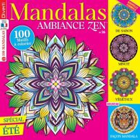 Spécial Eté - Mandalas Ambiance Zen 26 - 100 motifs à colorier - De saison - Minuit - Végétaux - Façon mandalas - Magazine de Diverti Editions