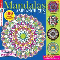 Spécial Printemps 2025 - Mandalas Ambiance Zen n°29 - 100 motifs à colorier - Magazine de Diverti Editions