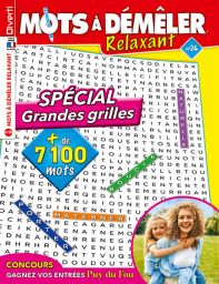 Mots à démêler Relaxant 24 - Plongez dans le monde fascinant de Mots à démêler Relaxant ! Comme son nom l'indique, ce numéro de 116 pages vous offrira un moment de détente et de relaxation bien mérité. Achat magazine sur Divertistore