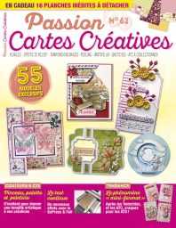 Le magazine Passion Cartes Créatives n°62 avec en CADEAU 16 planches à détacher Diverti Editions