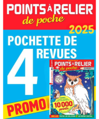 Collection 2025 Points à Relier de Poche : 4 numéros de jeux visuels à emporter partout pour relier, découvrir des dessins et se détendre.