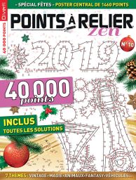 Points à Relier Zen 10 - 40000 points, poster de 1460 points, thèmes : Vintage, Magie, Animaux,  Fantasy, Véhicules, Fêtes et Mythologie