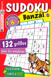 Sudoku Banzaï numéro 19 - Avec 132 grilles niveaux 5, 6 et 7 - Couverture