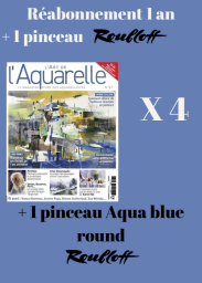 Formule de réabonnement : 8 numéros de l'Art de l'Aquarelle + le pinceau Roubloff