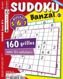 Livre de SUDOKU Banzaï n°2 - Niveaux 5, 6 et 7 Diverti Editions