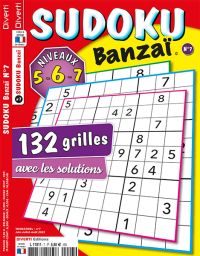 Le magazine Sudoku Banzai n°5 de Diverti Editions de niveaux 5-6-7 pour des heures de concentration