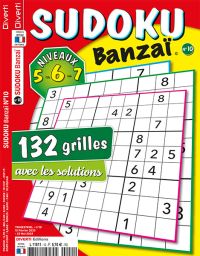Le magazine Sudoku Banzai n°5 de Diverti Editions de niveaux 5-6-7 pour des heures de concentration