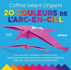 Coffret géant origami - 20 couleurs de l'arc-en-ciel - Pasquale D'Auria - éditions nuinui 