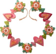 Kit feutrine DIY Guirlande Fleurs & Coeurs