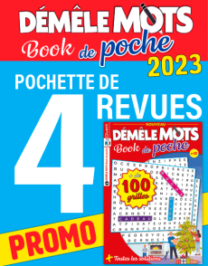 Offre promotionnelle de 400 grilles de mots mêlés PACK DEMELE MOTS Book de poche 2023 avec 4 revues. Achat jeux sur divertistore.com