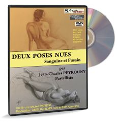 Deux poses nues sanguine et fusain par Jean-Charles Peyrouny - DVD