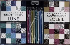 Colortherapy, le coffret Lune & Soleil - Avec 8 crayons de couleur métallisés, 50 cartes à colorier, 1 taille-crayon - Éditions Marabout
